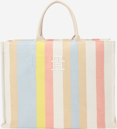 TOMMY HILFIGER Shopper 'Beach' in de kleur Beige / Lichtblauw / Lichtroze / Wit, Productweergave