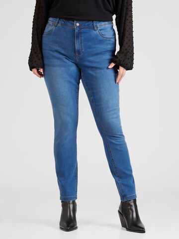 Noisy May Curve Skinny Jeans 'JEN' in Blue: front