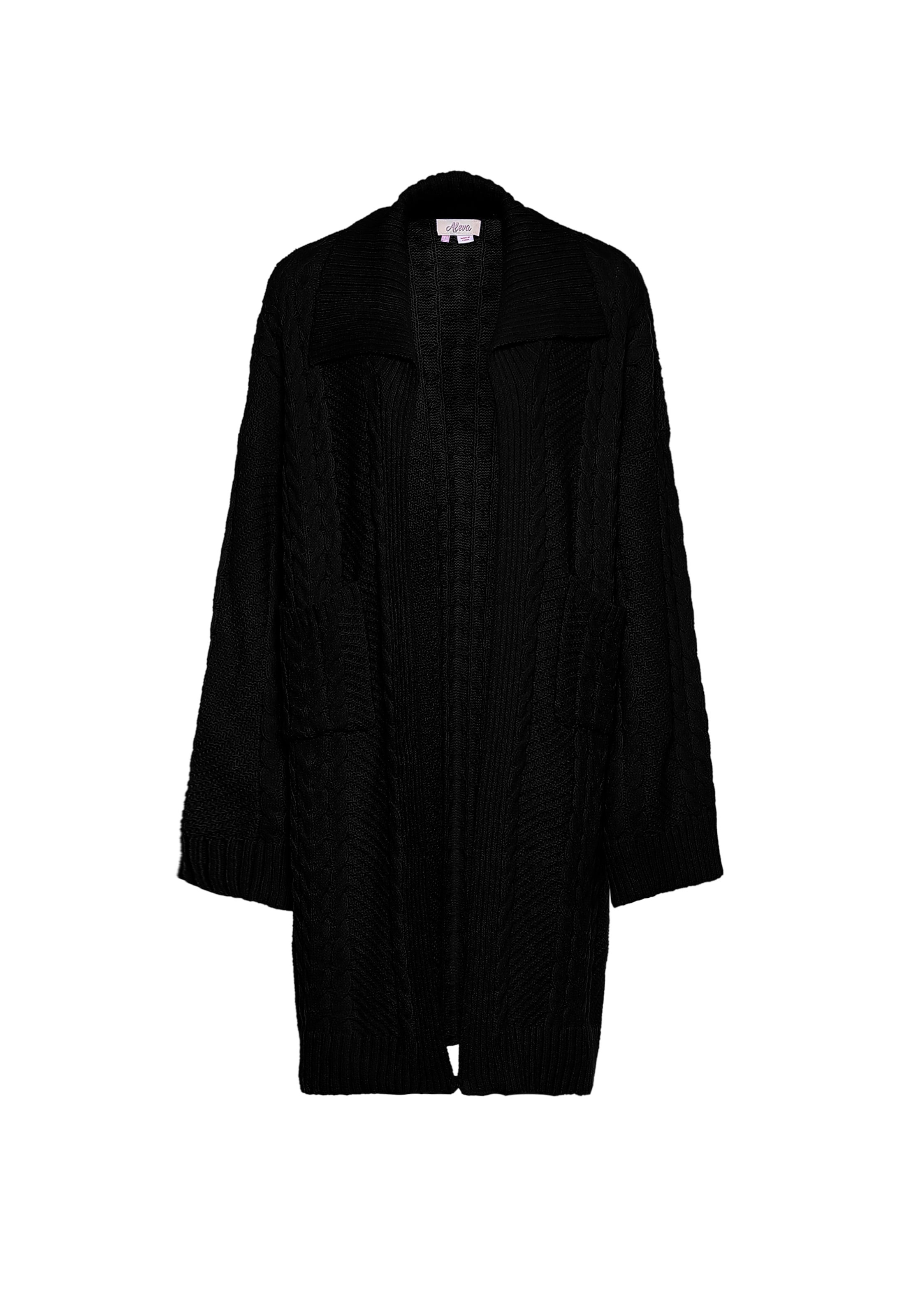 aleva Πλεκτή ζακέτα σε μαύρο: μπροστά