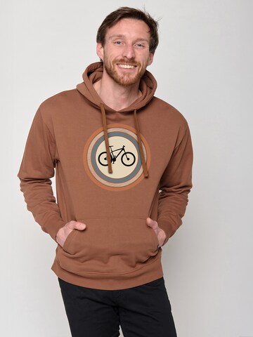 GREENBOMB Sweatshirt 'Bike Target' in Bruin: voorkant
