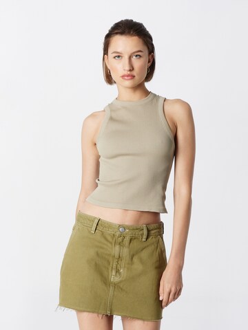 Tops en tricot TOPSHOP en beige : devant