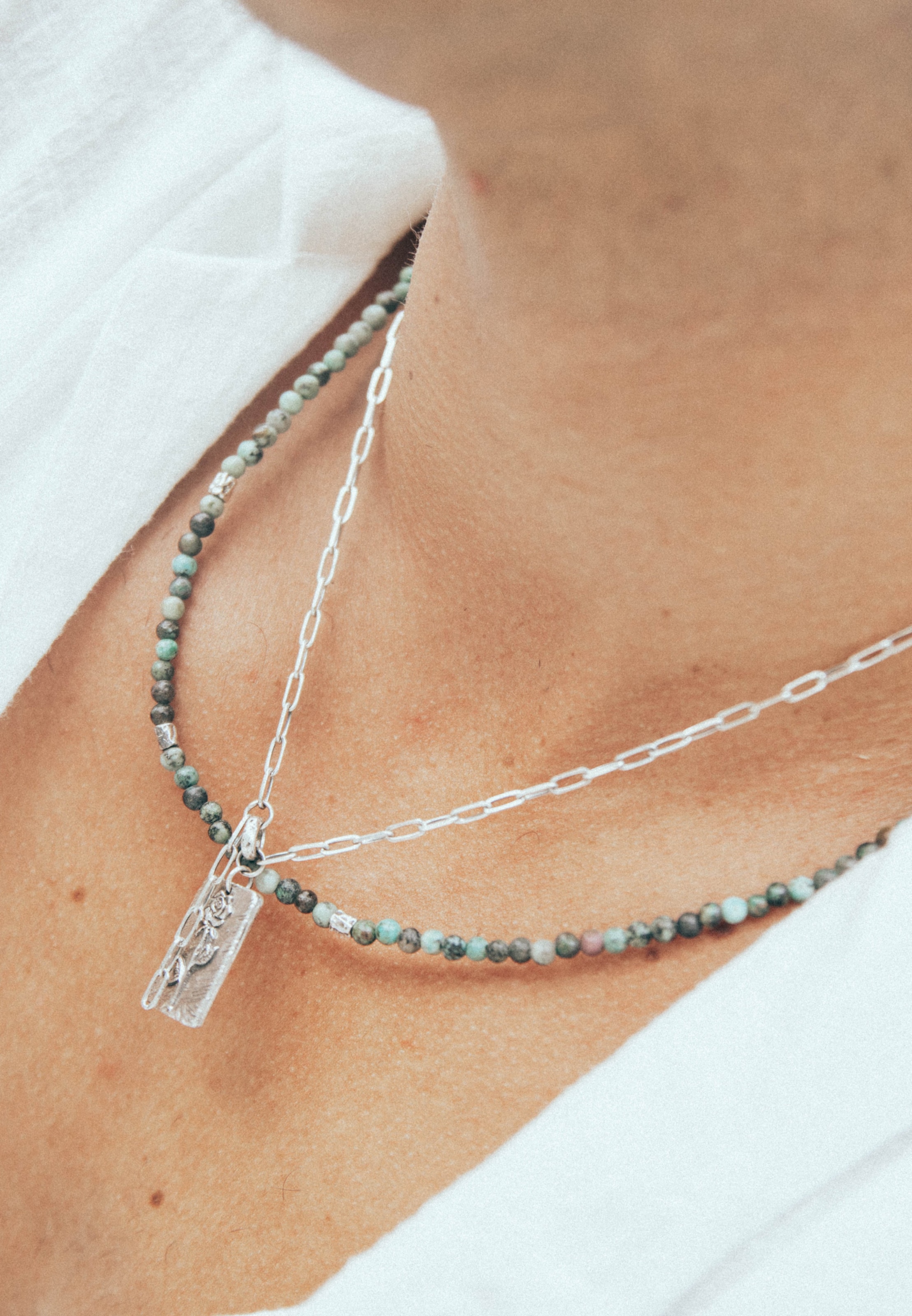 Haze&Glory Necklace in Green: front