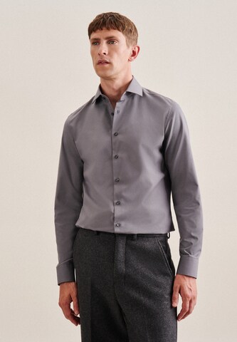 Coupe slim Chemise business SEIDENSTICKER en gris : devant