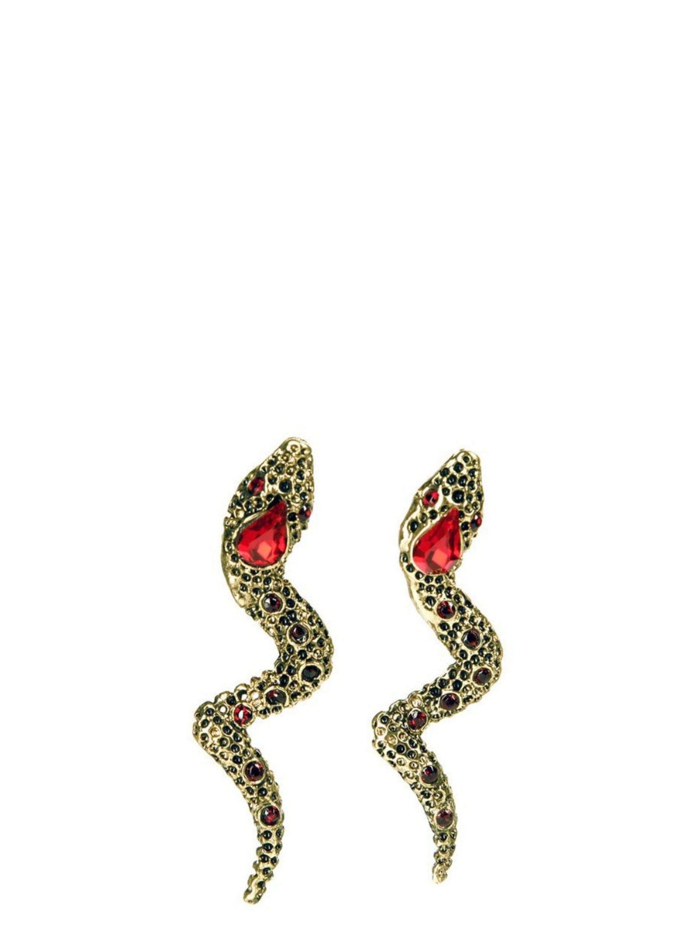 Addicted2 Earrings 'Moire orecchini serpente rosso' in Gold: front