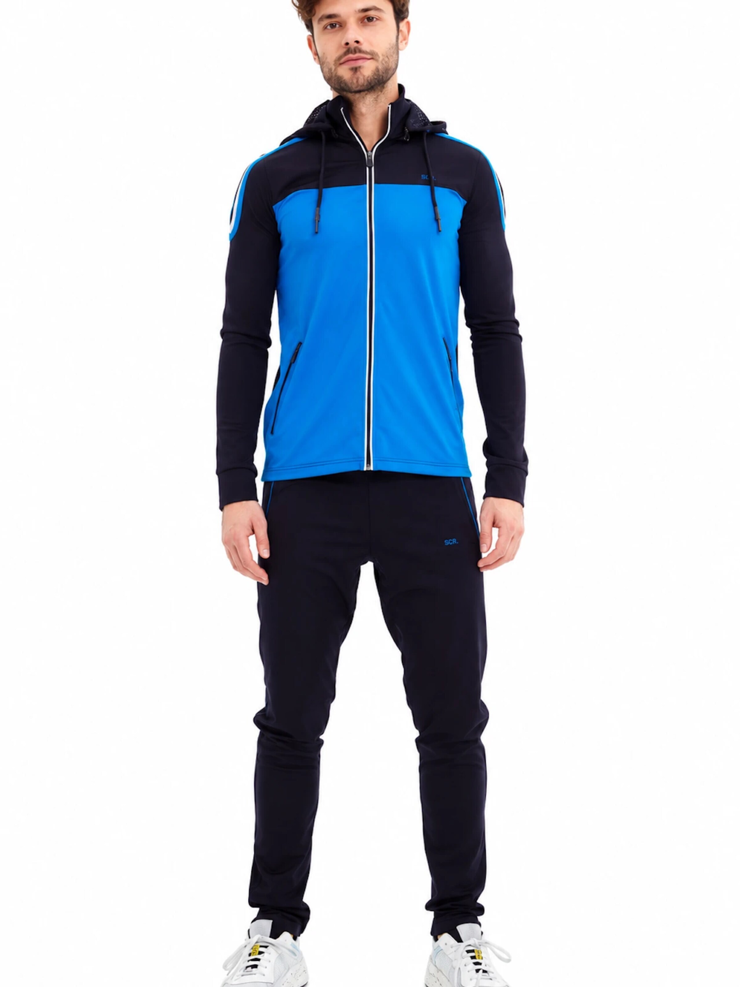 Veste de survêtement 'MORO' SCR. en bleu : devant