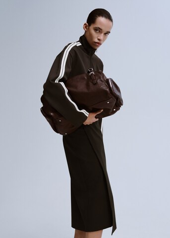 MANGO Zip-Up Hoodie 'Tri' in Brown