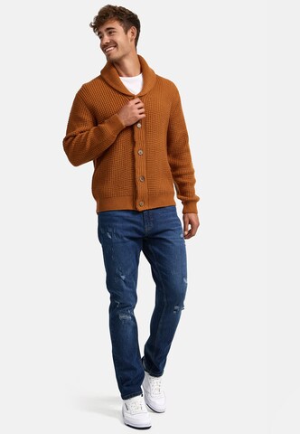 INDICODE JEANS Gebreid vest ' Brandox ' in Bruin
