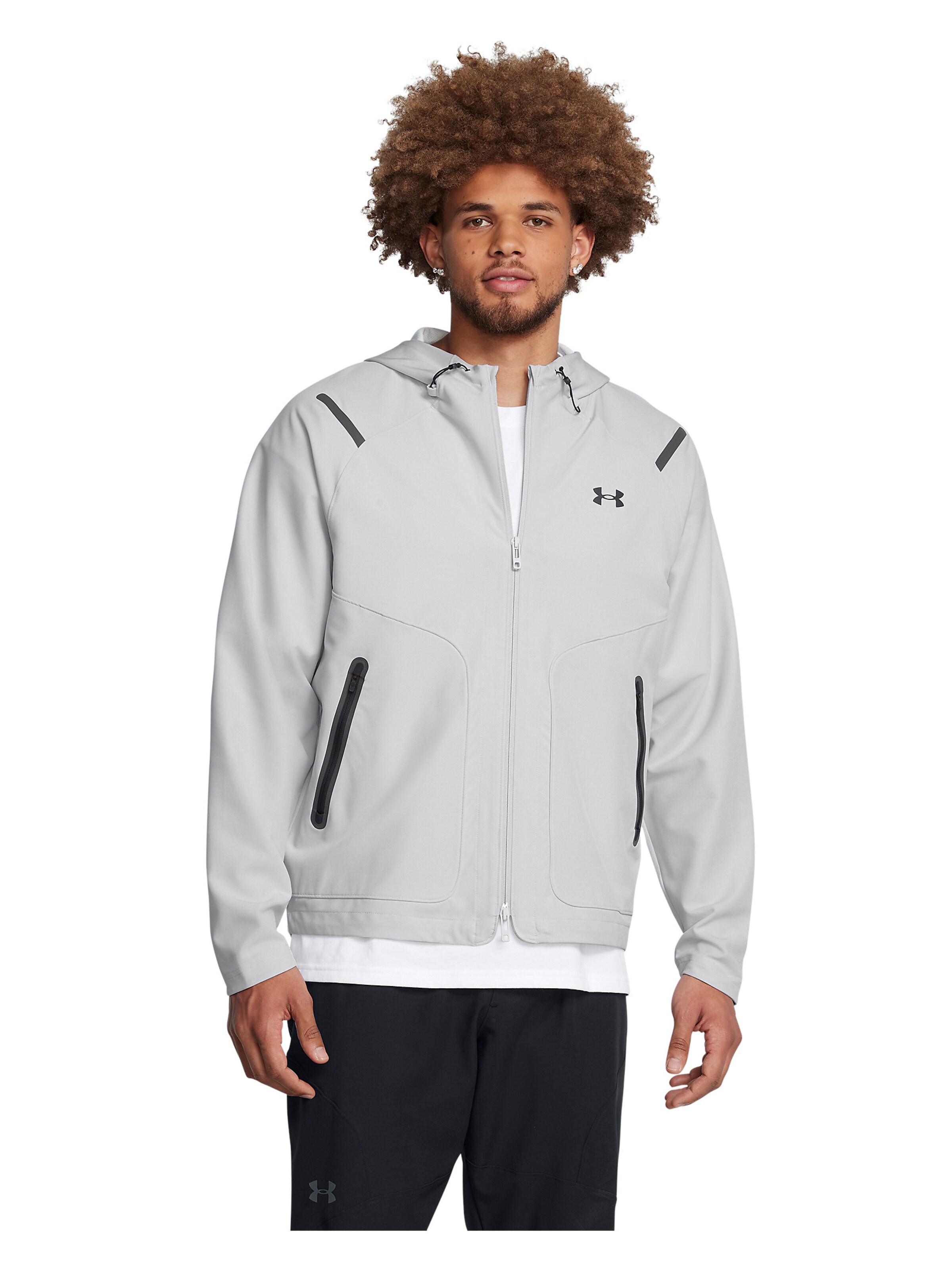 UNDER ARMOUR Funkční bunda 'Unstoppable' – šedá: přední strana