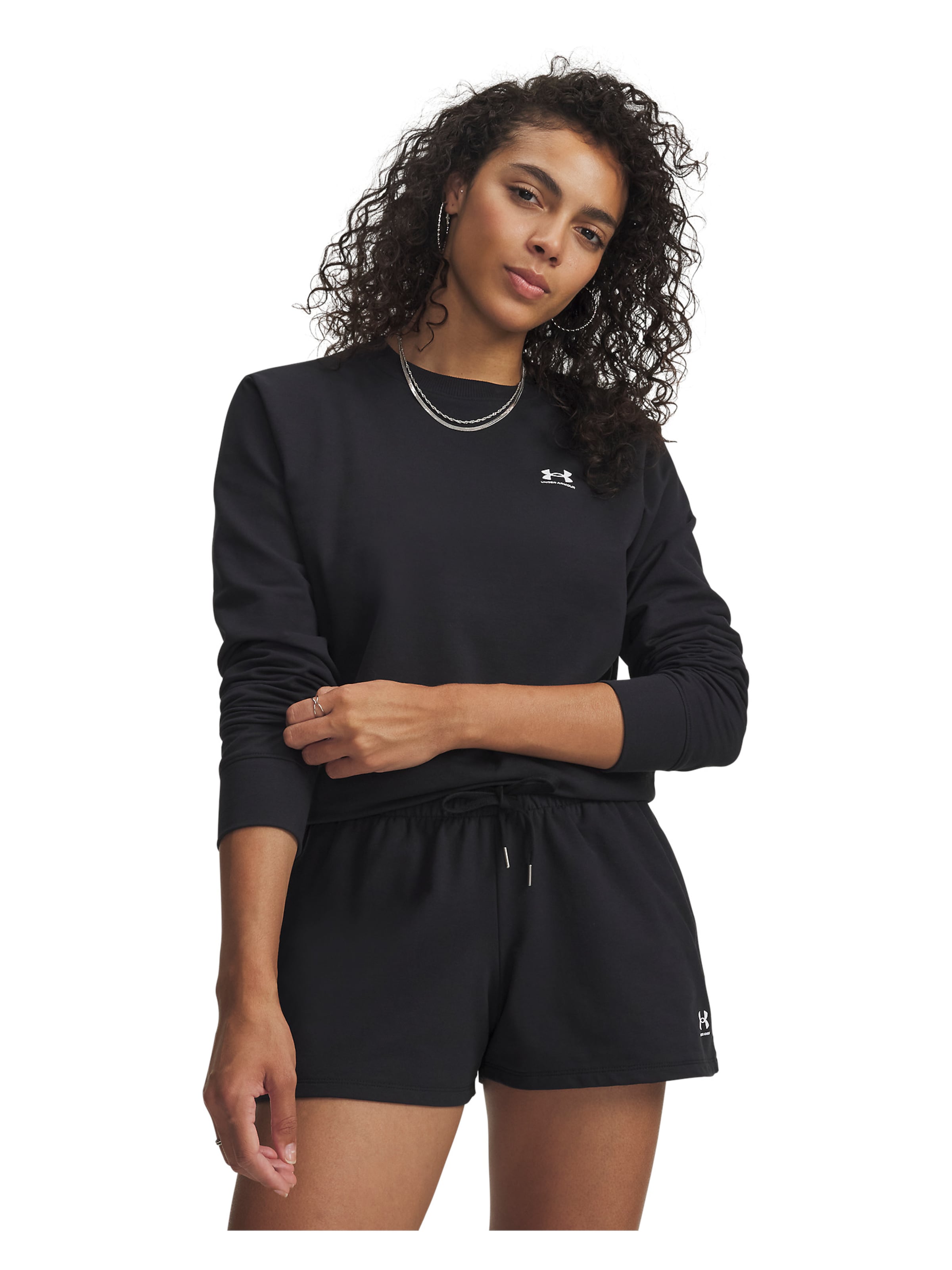 UNDER ARMOUR Sportief sweatshirt in Zwart: voorkant