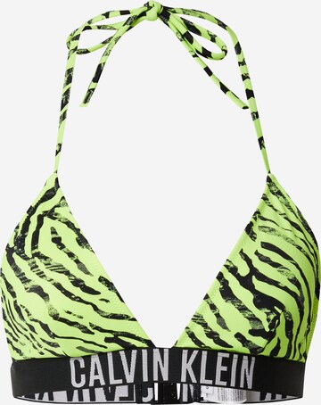 Calvin Klein Swimwear Triangle Bikini Top in Green: front