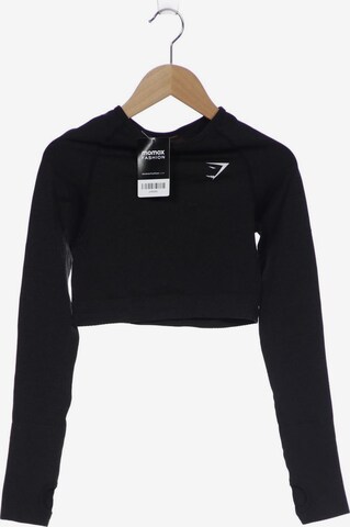 GYMSHARK Top & Shirt in XXXS in Black: front