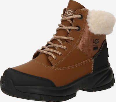 UGG Bottines à lacets 'Yose' en crème / caramel / noisette / noir, Vue avec produit