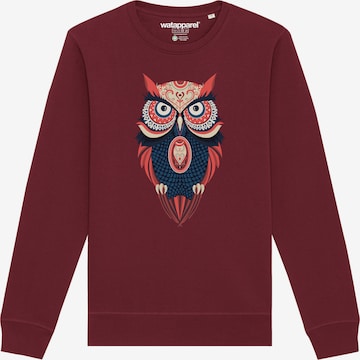 Watapparel Sweatshirt ' Colorful Owl ' in Rood: voorkant