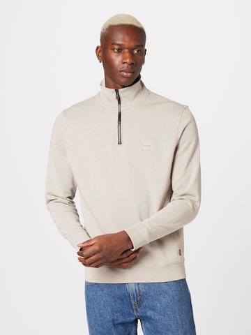 BOSS Sweatshirt 'Zetrust' in Beige: front