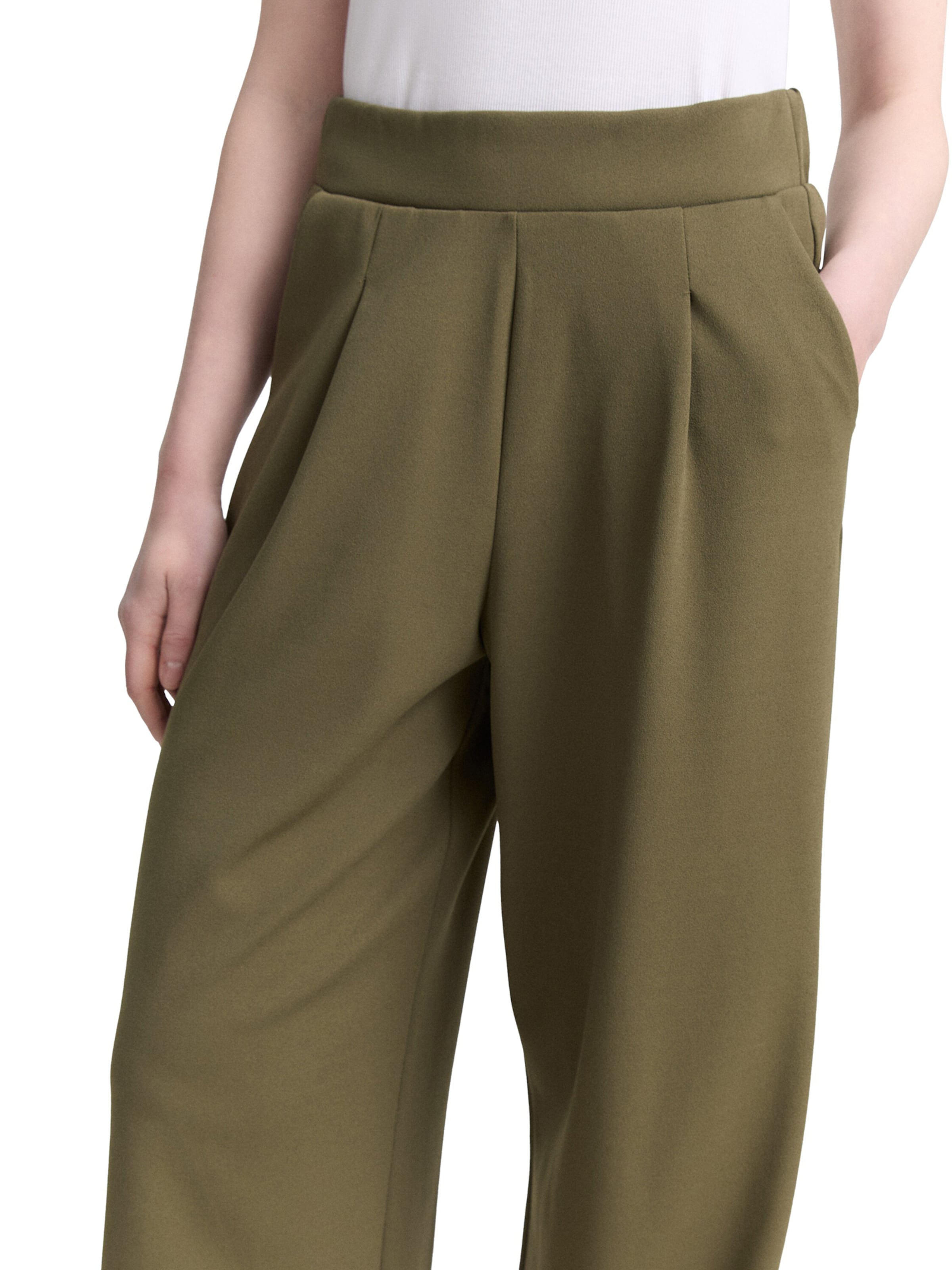 TOM TAILOR DENIM Wide leg Pleat-front trousers in Green