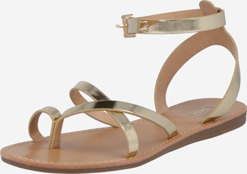 ONLY T-Bar Sandals 'MAYA' in Gold: front