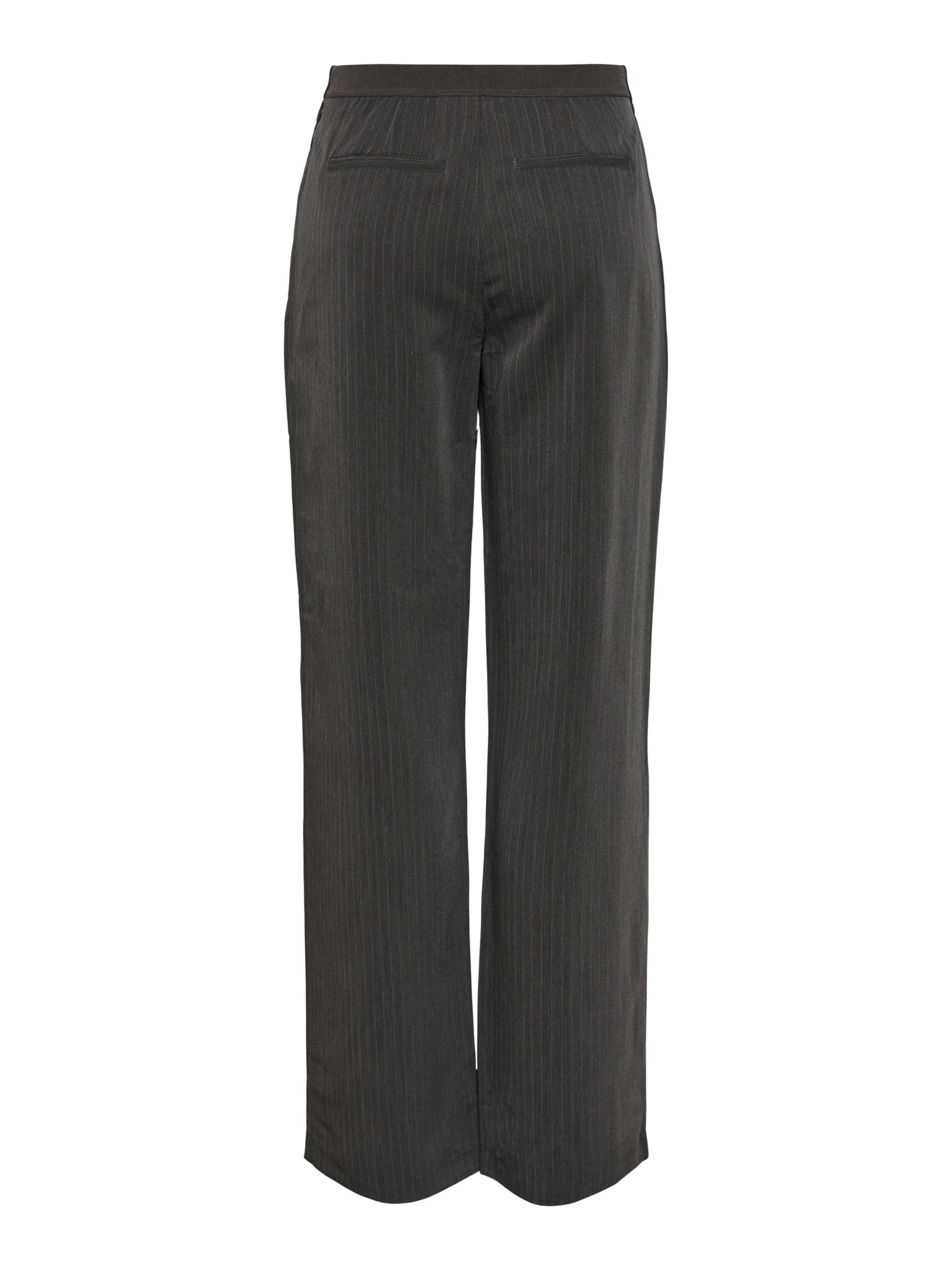 YAS Regular Pleat-Front Pants 'PINLY' in Grey