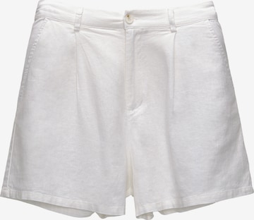 Pull&Bear Štandardný strih Plisované nohavice - biela: predná strana