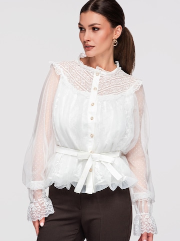 Ombre Blouse in Wit: voorkant
