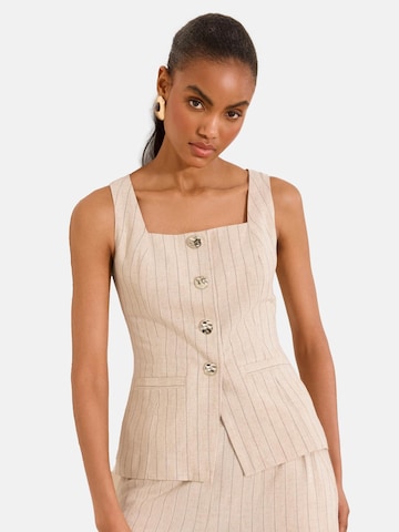 Gilet de costume Lipsy en beige : devant