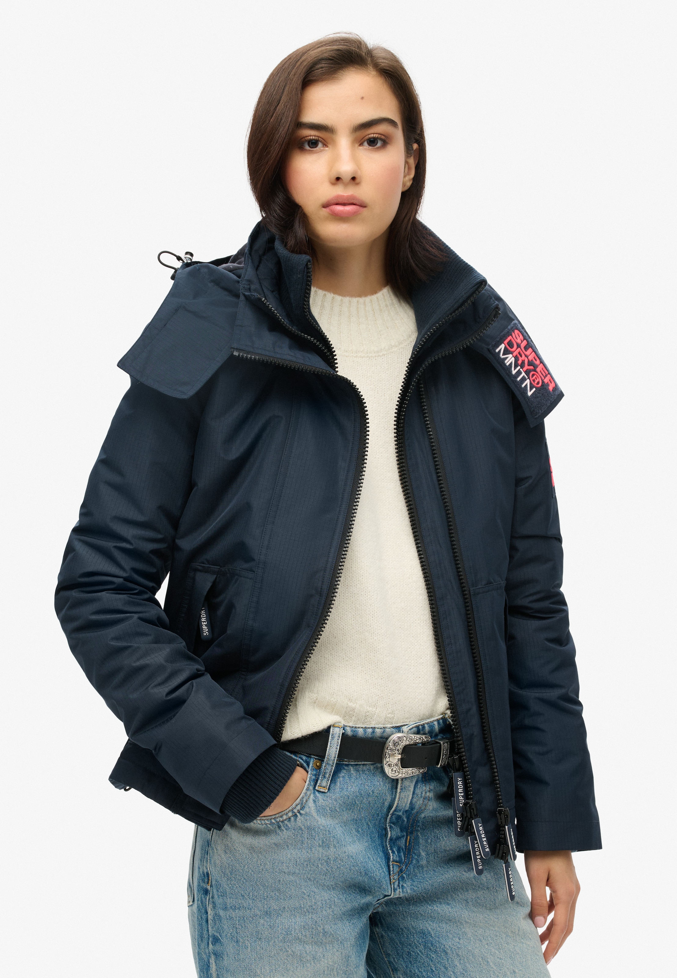 Superdry Kurtka zimowa w kolorze niebieski: przód