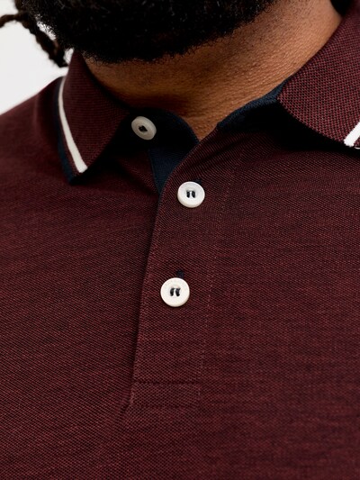 Jack & Jones Plus Särk 'JJEPAULOS' XXL suuruses meresinine / veinipunane / valge, Tootevaade