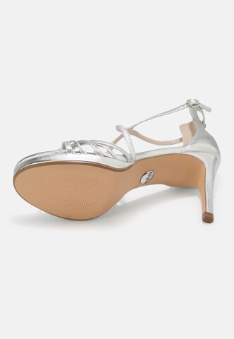 BUFFALO Strap Sandals 'Serena Bow' in Silver