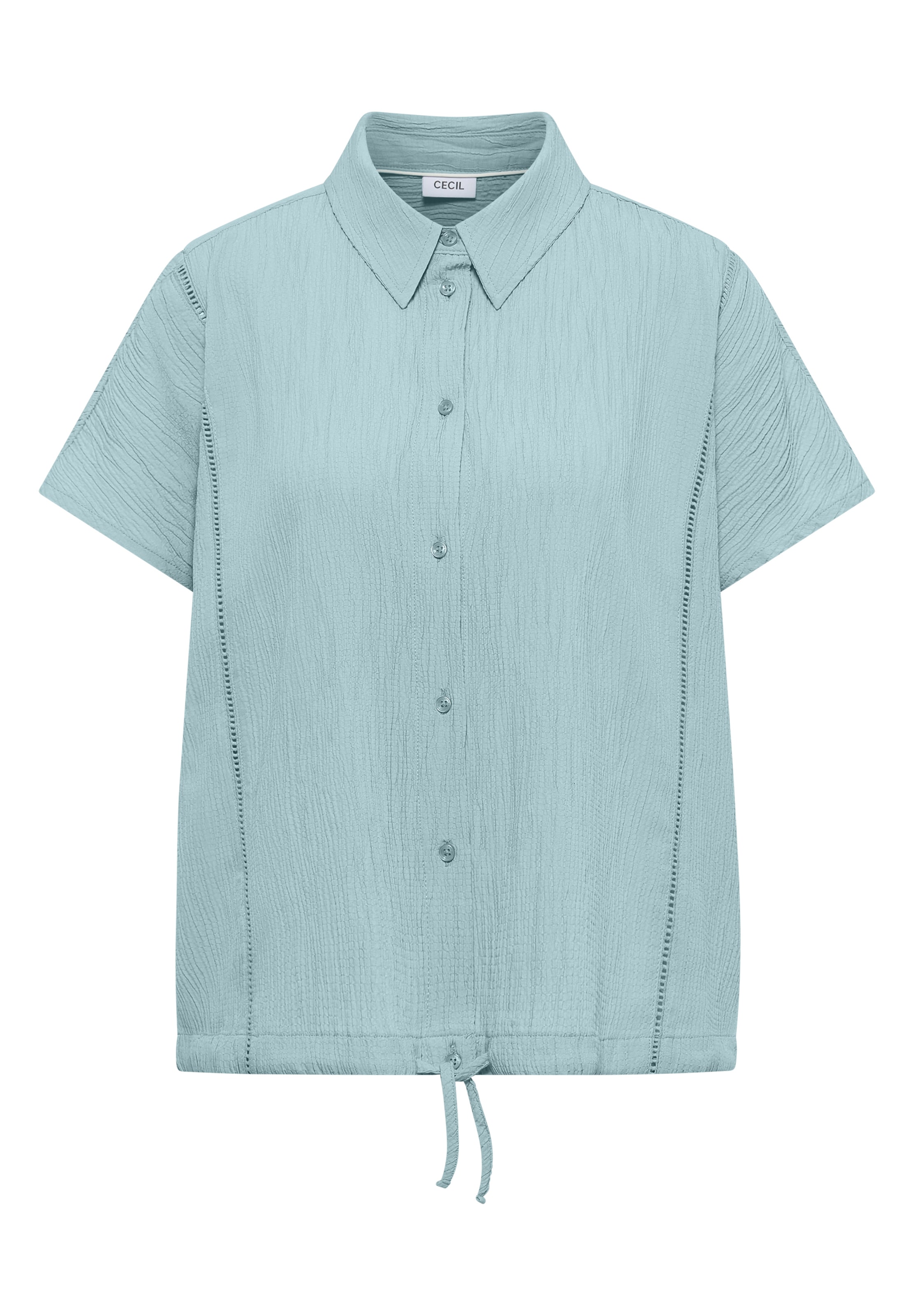 CECIL Dropped Shoulder Hemdbluse in Unifarbe in L in mint, Produktansicht