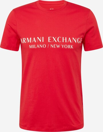 ARMANI EXCHANGE Тениска в червено: отпред