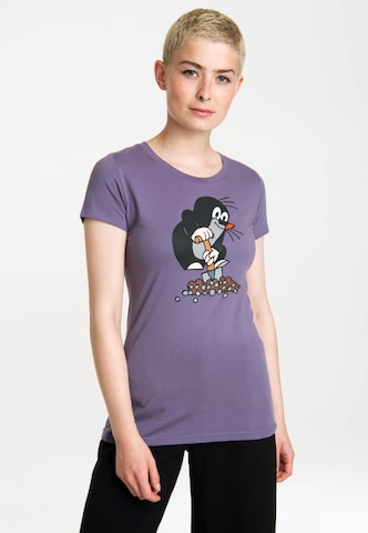 LOGOSHIRT Shirt 'Der kleine Maulwurf' in Purple: front
