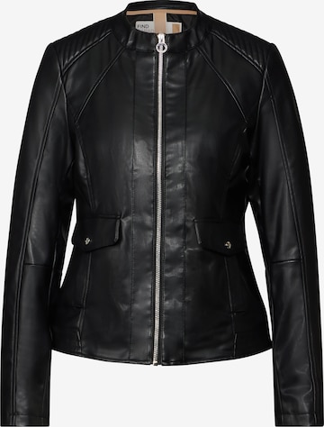 STREET ONE Leder-Look Jacke in Schwarz: Vorderseite