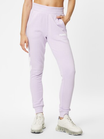 Hummel Tapered Sports trousers in Purple: front