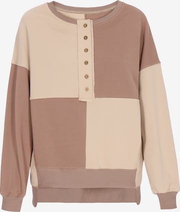 swirly Sweatshirt in Beige: front