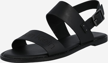 Sandale cu baretă 'ALMOND' de la Calvin Klein pe negru: față