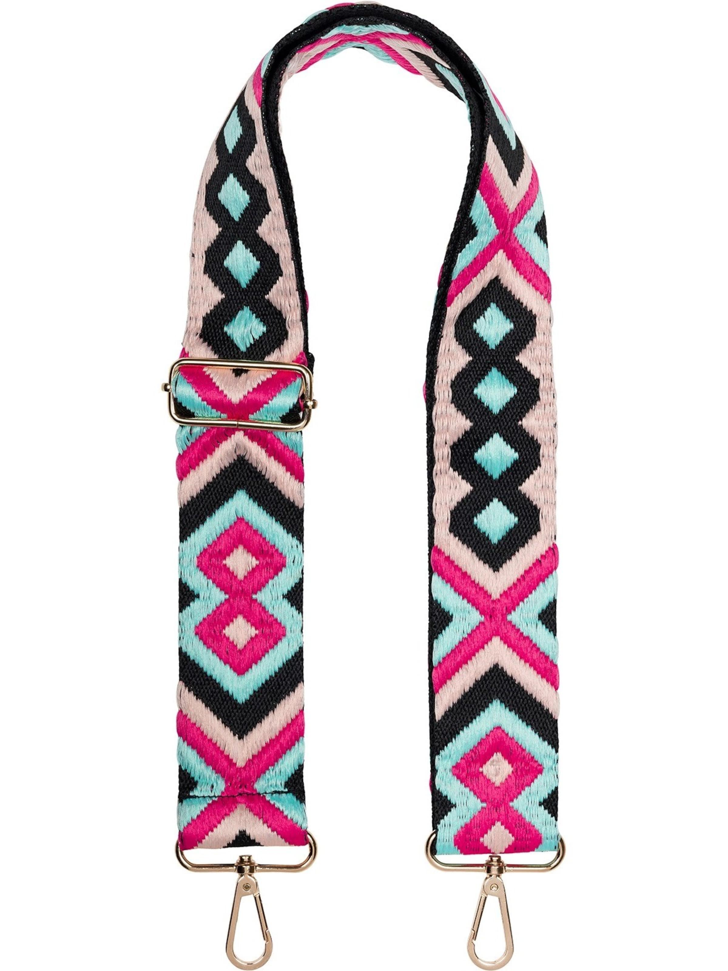 styleBREAKER Taschenzubehör 'Wechsel Taschengurt Ethno Muster bunt'‌‌‌ in Pink: Vorderseite