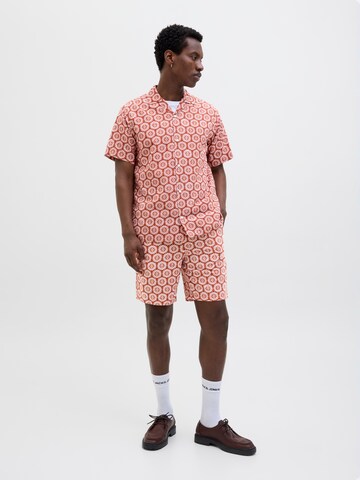 JACK & JONES Классический крой Рубашка 'JORSeersucker' в Коричневый