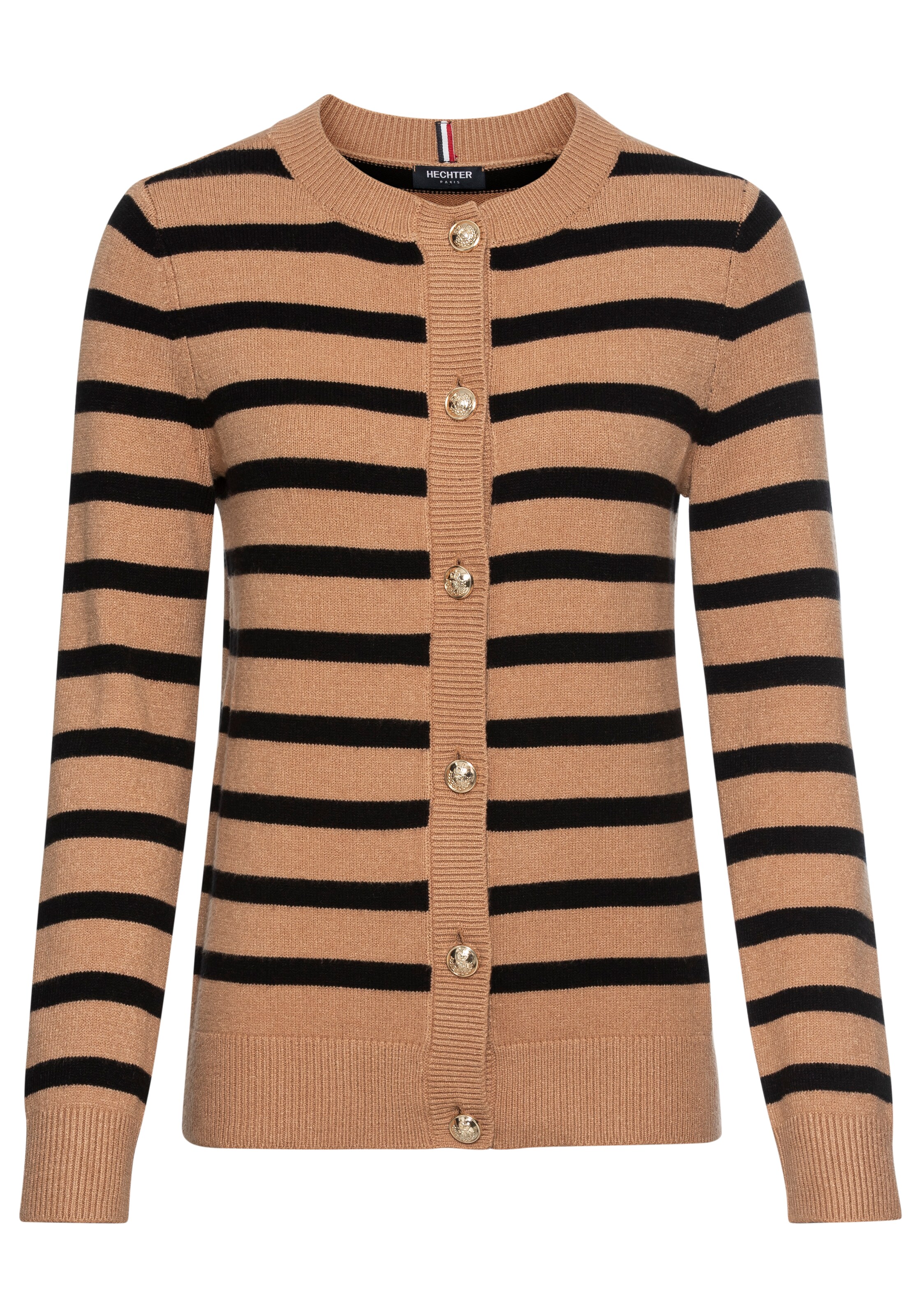 HECHTER PARIS Knit Cardigan in Beige: front