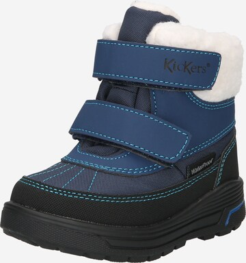 Bottes Kickers en bleu : devant