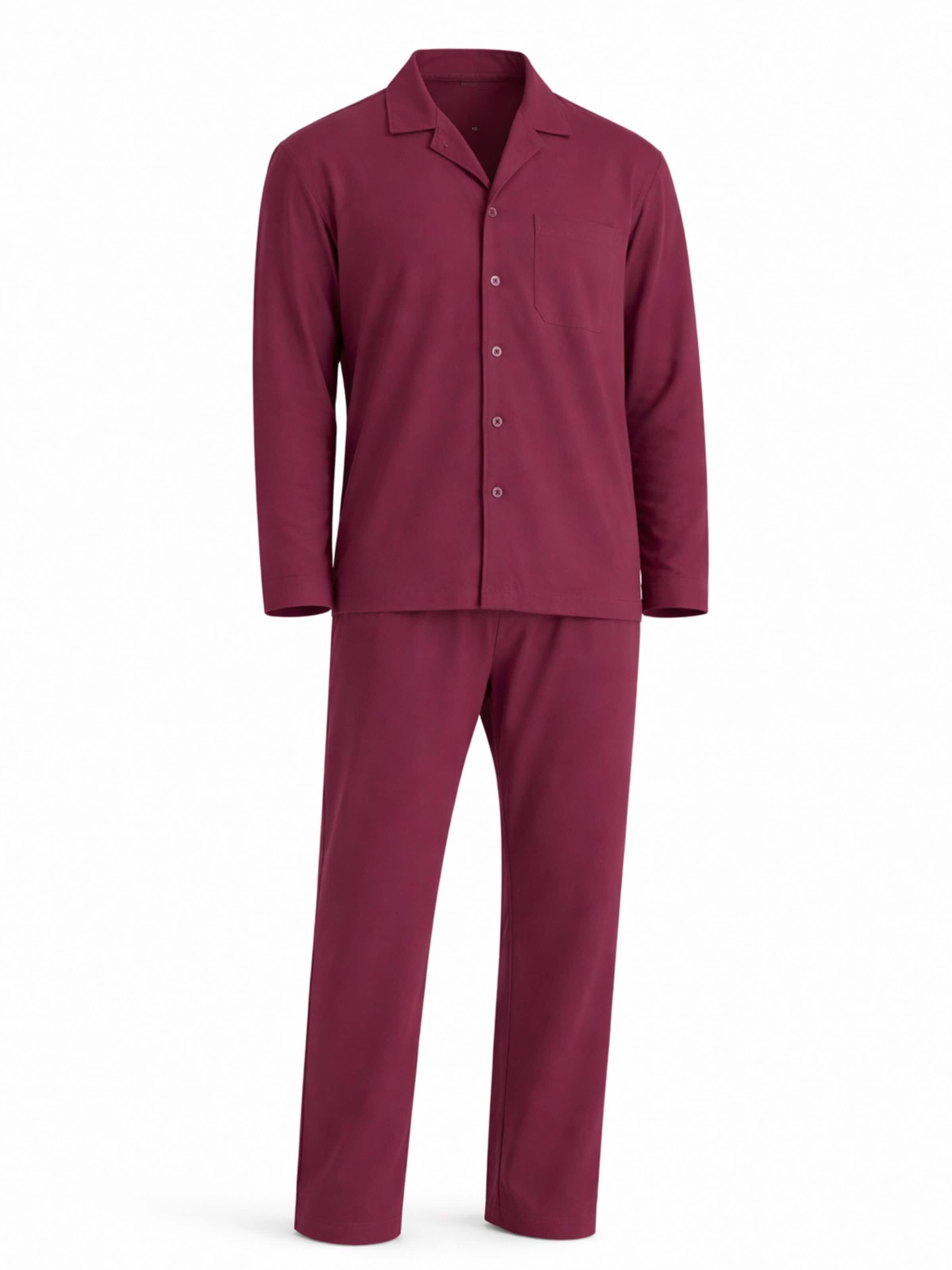 Pyjama long 'Pantoneclo Men’s Nightwear Set' PANTONECLO en rouge : devant