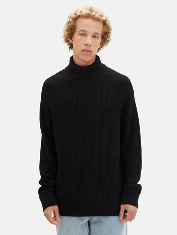 TOM TAILOR DENIM Sweater in Black: front