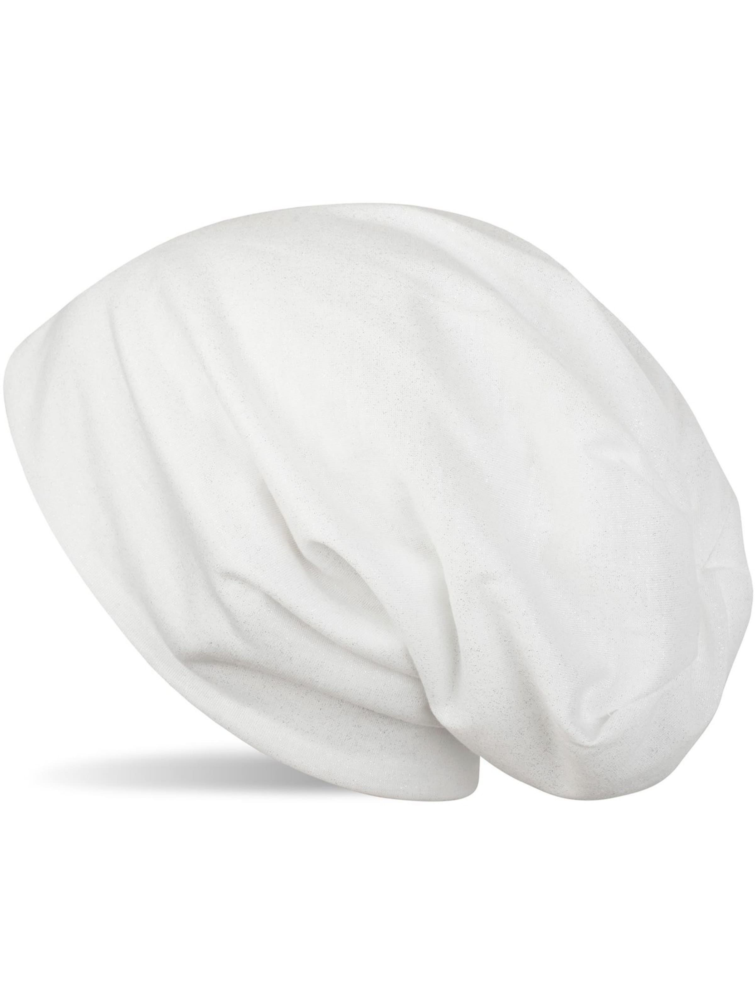 styleBREAKER Mütze 'Beanie mit All Over Glitzer'‌‌‌‌‌‌‌‌‌‌ in Weiß: Vorderseite
