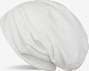 styleBREAKER Mütze 'Beanie mit All Over Glitzer' in Weiß: Vorderseite