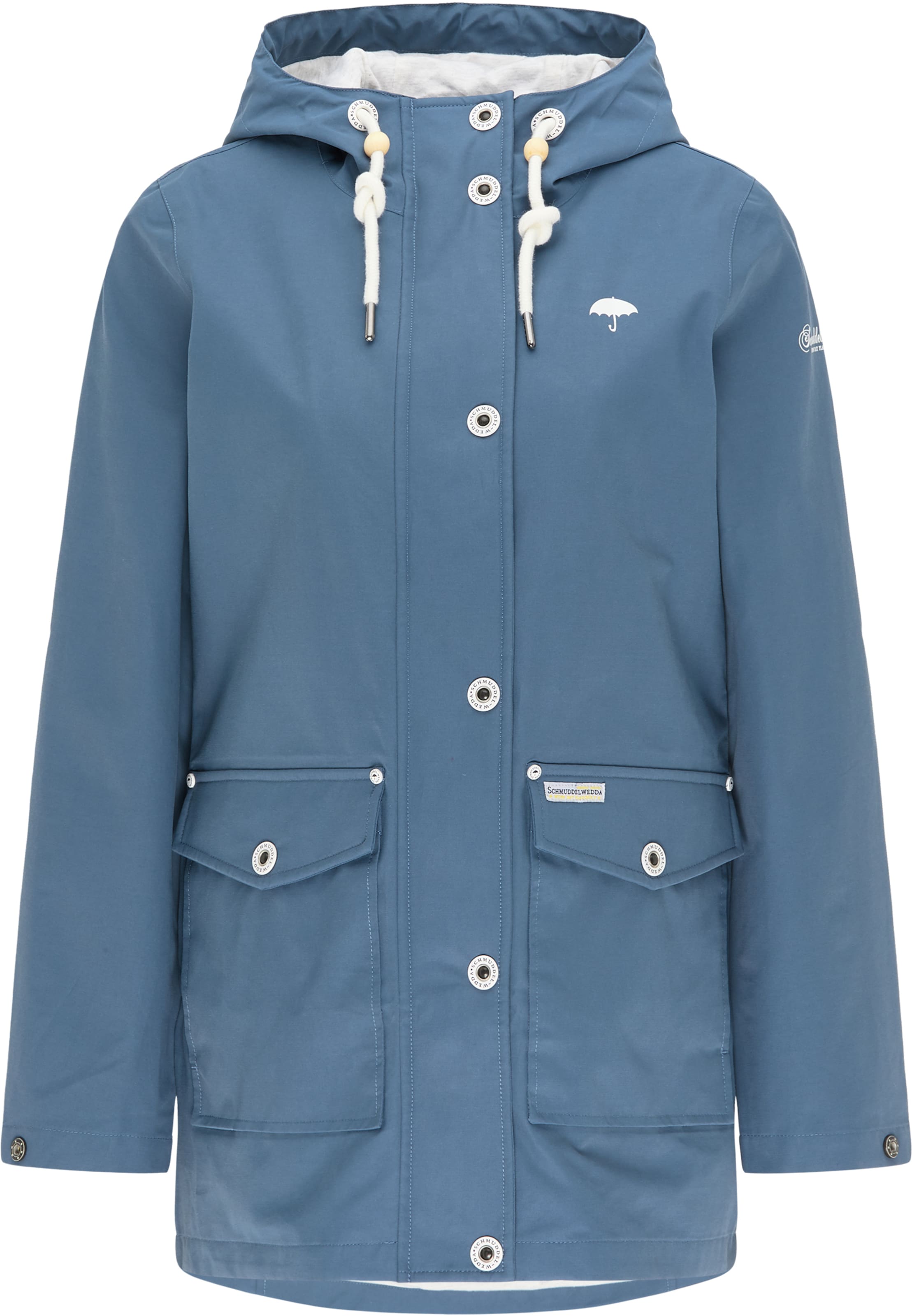 Schmuddelwedda Functionele jas in Blauw: voorkant