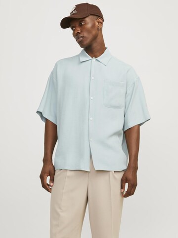 JACK & JONES Regular fit Button Up Shirt in Blue: front