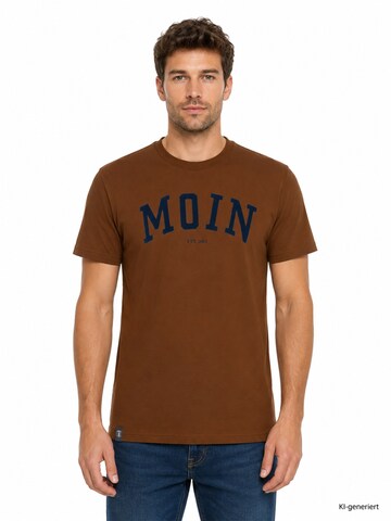 Derbe Shirt 'Moin' in Brown