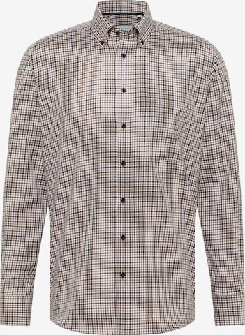 ETERNA Regular fit Zakelijk overhemd in Bruin: voorkant