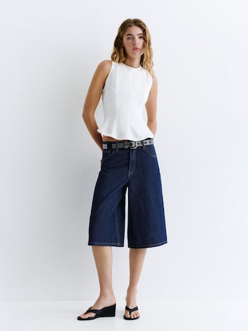 Pull&Bear Zvonové kalhoty Džíny – modrá: přední strana