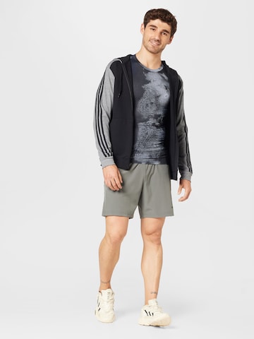 ADIDAS SPORTSWEAR Athletic Zip-Up Hoodie 'Essentials Mélange French Terry ' in Black