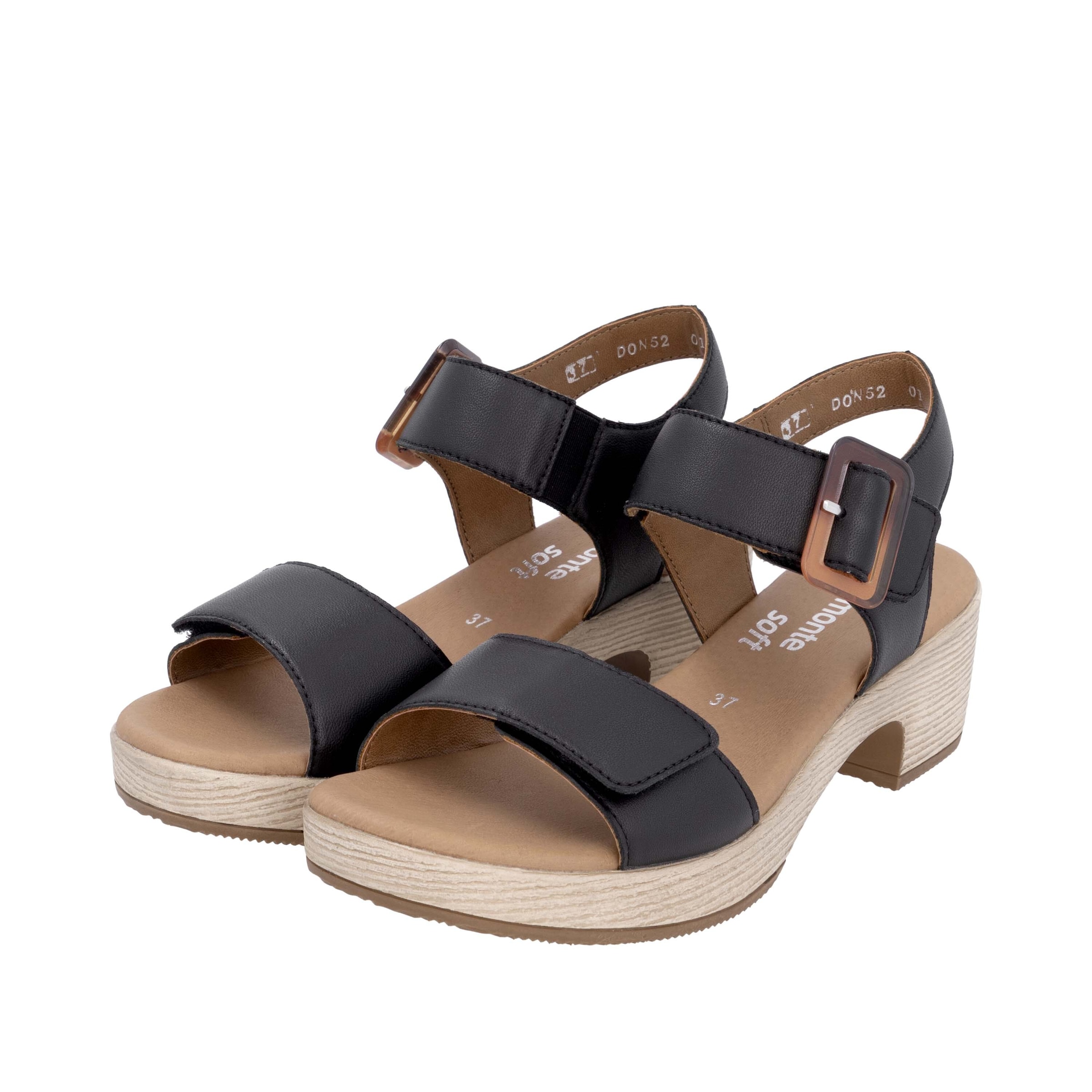 REMONTE Strap Sandals in Black