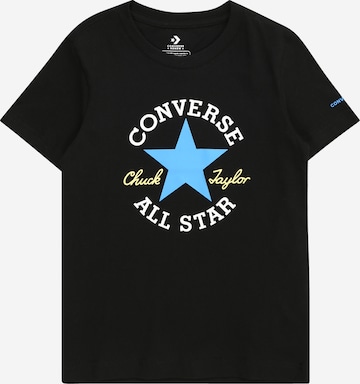 CONVERSE - Camiseta en negro: frente